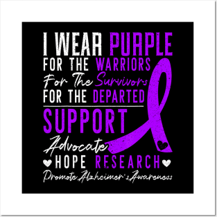 I Wear Purple Alzheimer's Awareness Dementia Disease Posters and Art